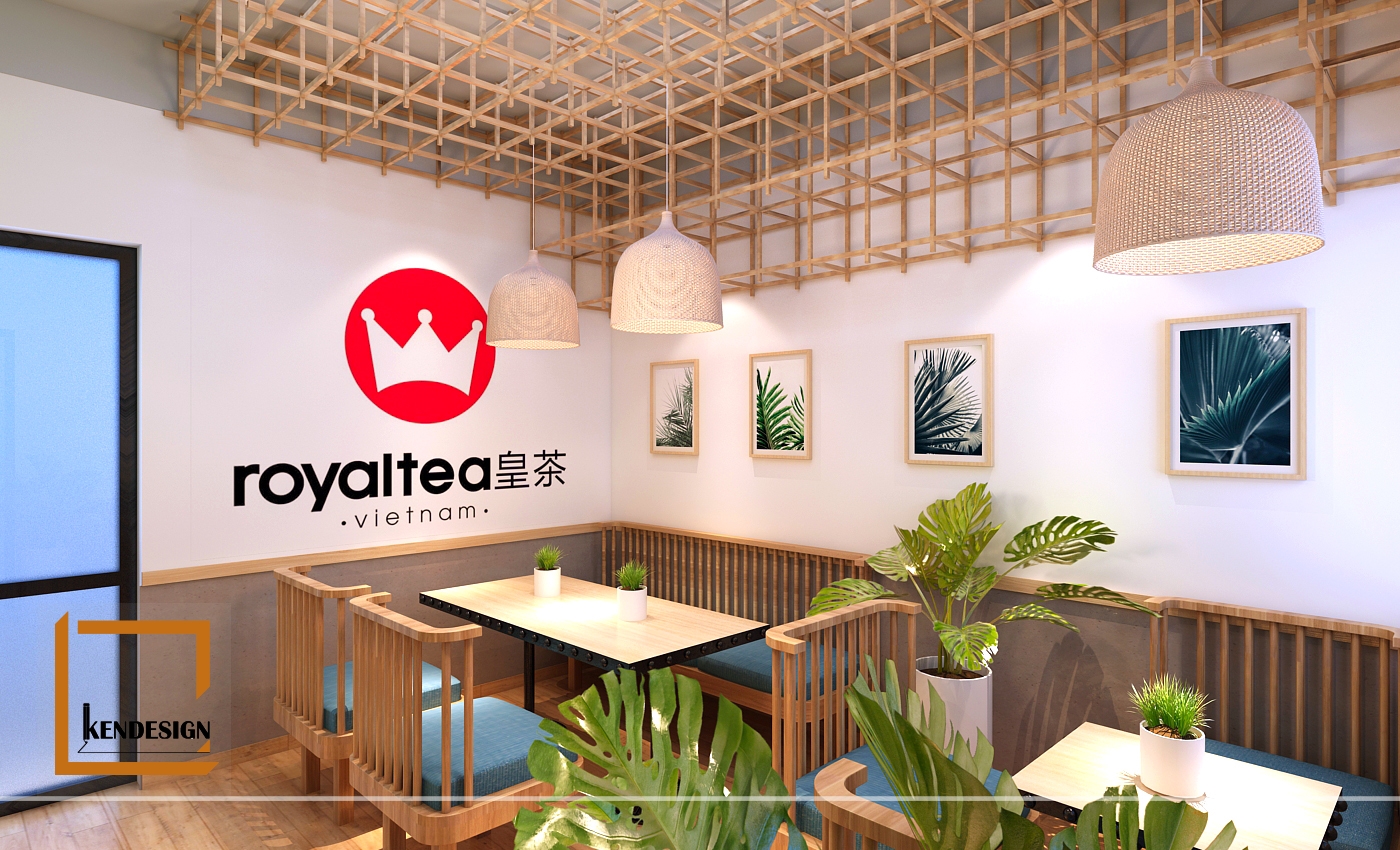 thiết kế quán trà sữa royal tea 66 thụy khuê tầng 3 ấn tượng